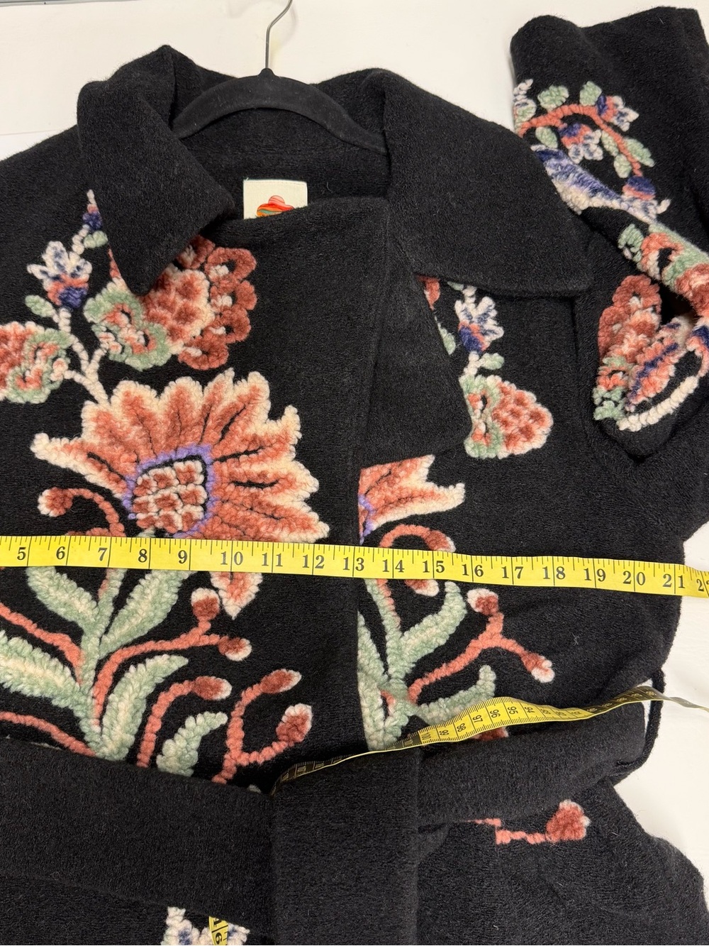 FARM Rio embroidered Black Coat with Multicolor size S NWT - Picture 6 of 16